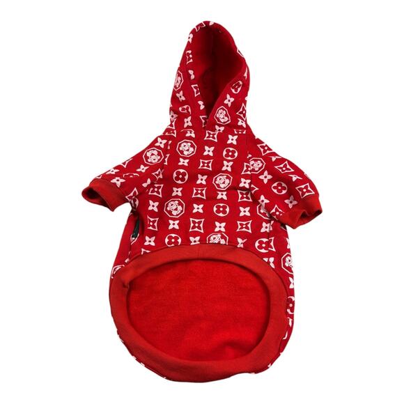 FRESH PAWZ Monogram Hype Red Dog Hoodie Size 2XL - Picture 3 of 9